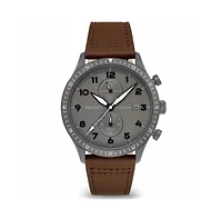Vincero Graphite The Altitude Pilot Watch with Dual Time Zone & Nylon Strap