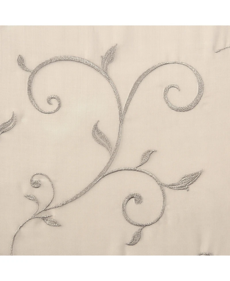 Chanasya Premium Embroidered Swirl Vine Curtains - Sheer for Living Room, Bedroom, Kitchen 52" x 96" Sage, 2 Panels