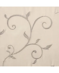 Chanasya Premium Embroidered Swirl Vine Curtains - Sheer for Living Room, Bedroom, Kitchen 52" x 96" Sage, 2 Panels