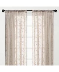Chanasya Premium Embroidered Swirl Vine Curtains Sheer Curtains For Living Room Bedroom Kitchen 52 X 108 Beige 2 Panels