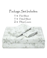 Chanasya Premium Leopard Print Animal Patterned King Bed Sheet Set 4-Piece - 1 Flat Fitted 2 Pillowcases