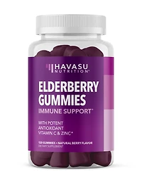 Elderberry Gummies for Adults, Immune System Supplement, Elderberry Flavor, Havasu Nutrition, 120ct