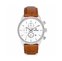 Vincero Men's The Chrono S2 40mm Stainless Steel Watch with Italian Leather Strap