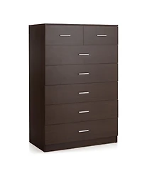 Wooden Chest of Drawers with Anti-toppling Device and Metal Handles