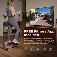 Sunny Health & Fitness Smart Stand/Sit Mini Elliptical Exercise Trainer