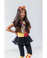 Harry Potter Little Girls Gryffindor Ravenclaw Cosplay T-Shirt Dress Leggings and Headband 3 Piece Outfit Set to