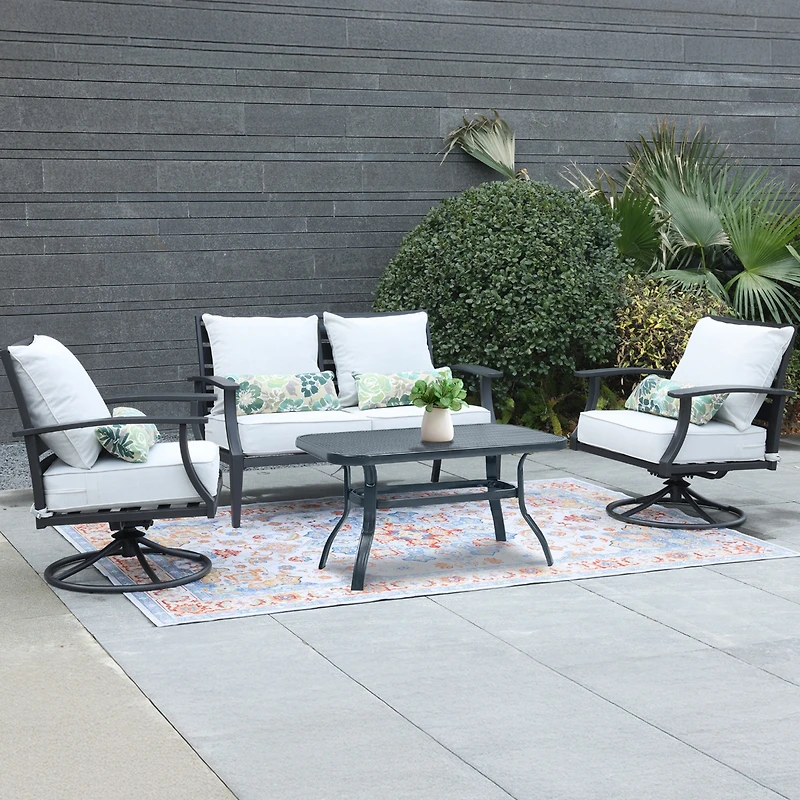 Aoodor 24” x 24” Patio Furniture Outdoor Deep Seat (2 Back 2 Seater 2 Pillow )