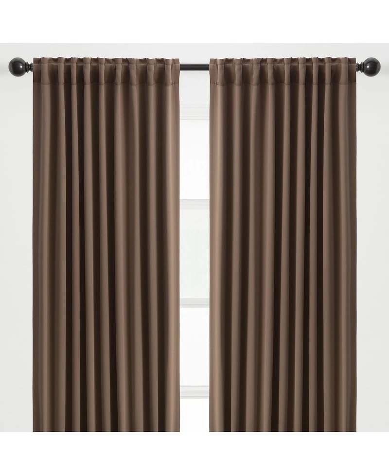 Chanasya Premium 2-Panel Ornamental Damask Room Darkening Curtains - 3-in-1 Back Tab, Rod