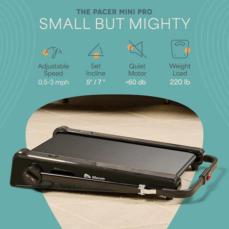 LifePro Smallest Portable Mini Walking Pad with Adjustable Handlebar