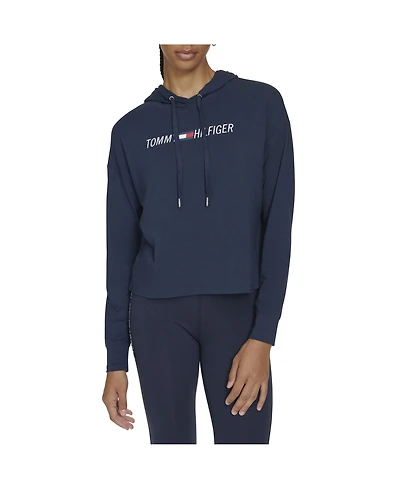 Tommy Hilfiger Women's Hooded Long Sleeve Logo T-Shirt