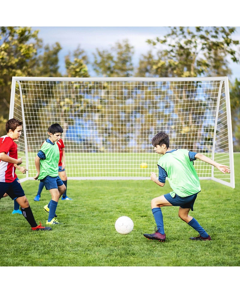 Sugift 12 x 6 Feet Soccer Goal with Strong Pvc Frame and High-Strength Netting
