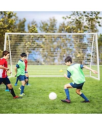 Sugift 12 x 6 Feet Soccer Goal with Strong Pvc Frame and High-Strength Netting