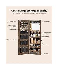 Slickblue Jewelry Cabinet Armoire with Mirror for Elegant Accessory Storage