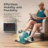 Sunny Health & Fitness 2-in-1 Smart Pedal Exerciser, Motorized Under Desk Exercise Peddler, Mini Bike with Exclusive SunnyFit App Bluetooth Connectivi