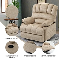 Mondawe Large Manual Recliner Chair Fabric For Living Room