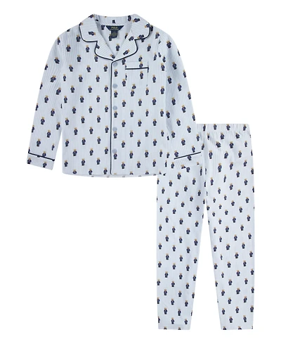 Polo Ralph Lauren Boys 8-20 2-Piece Bear Long Sleeve Shirt and Pant Pajama Set