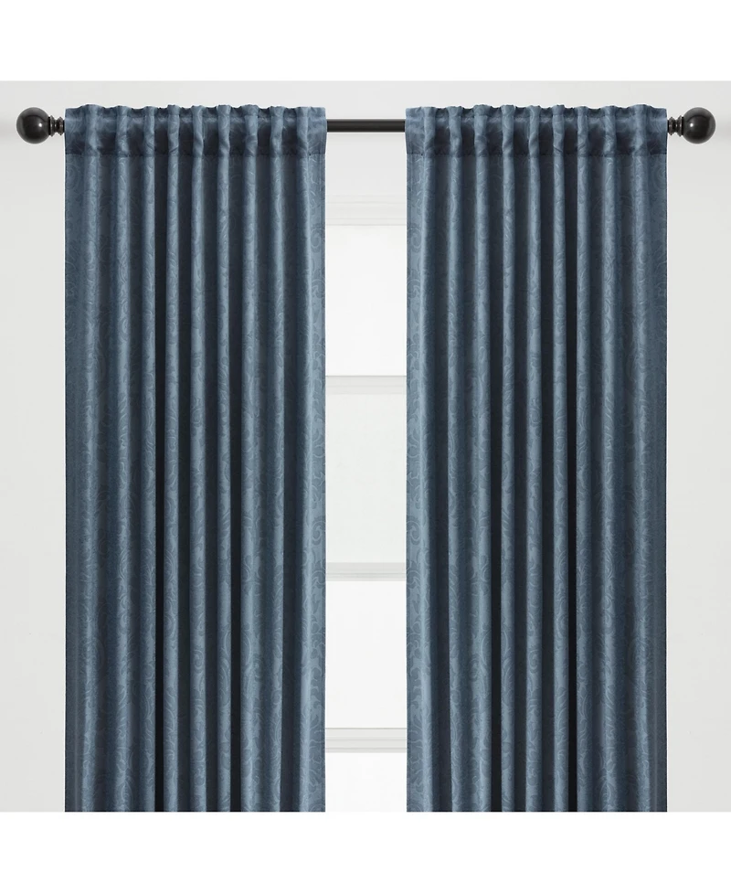Chanasya Premium 2-Panel Embellish Embossed Classy Blackout Curtains - 3-in-1 Back Tab, Rod Pocket