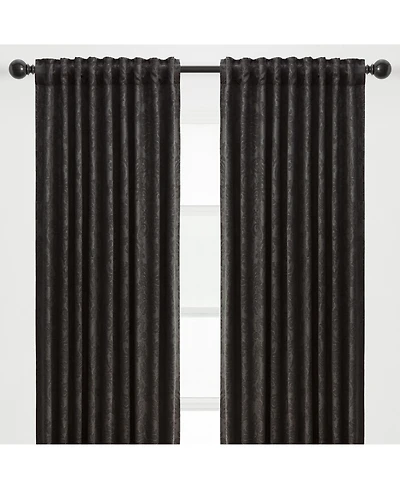 Chanasya Premium 2-Panel Embellish Embossed Blackout Curtains - 3-in-1 Back Tab, Rod Pocket, Ring Tab for Windows Living Room Bedroom