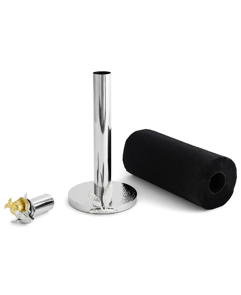 Michael Aram Pomegranate Silver and Gold Paper Towel Holder, 6.3" x 6.3"