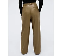 Kenneth Cole Women's High-Rise Wide-Leg Double-Pleated Pants