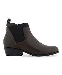 Aerosoles Women's Caddie Ankle Booties - Java Grainy Faux Leather