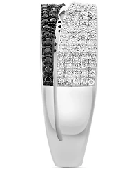 Effy Black & White Diamond Pave Bypass Statement Ring (1/2 ct. t.w.) in 14k White Gold