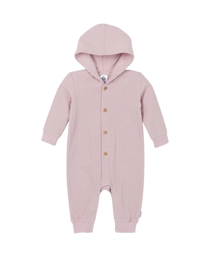 Gerber Baby Girls Hooded Long Sleeve Romper