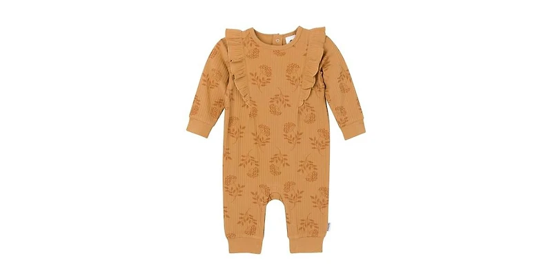 Gerber Baby Girls Ruffled Long Sleeve Romper