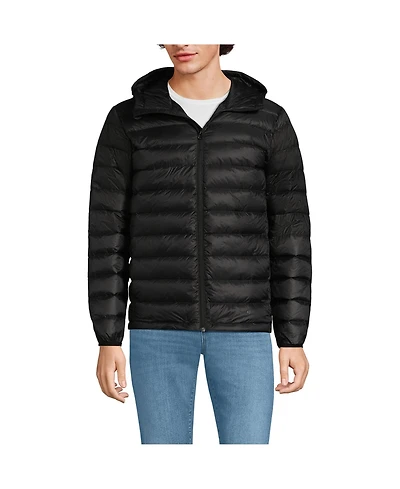 Lands' End Men's Hooded Wanderweight Packable Down Jacket