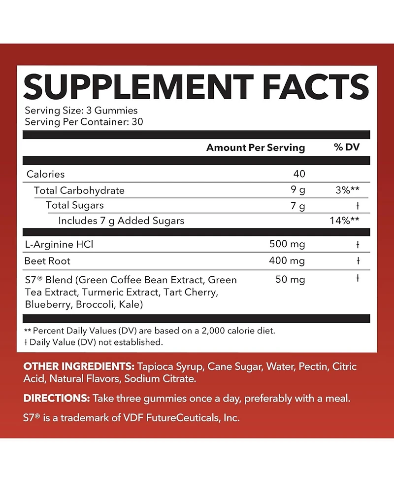 Nitric Oxide Gummies for Men & Women, Nitric Oxide Supplements with L-Arginine and Beet Root, Green Apple & Cinnamon Flavor, Havasu Nutrition, 90ct