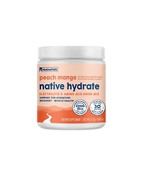 NativePath Native Hydrate, Zero Sugar, Electrolytes Powder with BCAAs, Peach Mango Hydration Powder, Keto & Paleo Friendly, 30 Servings