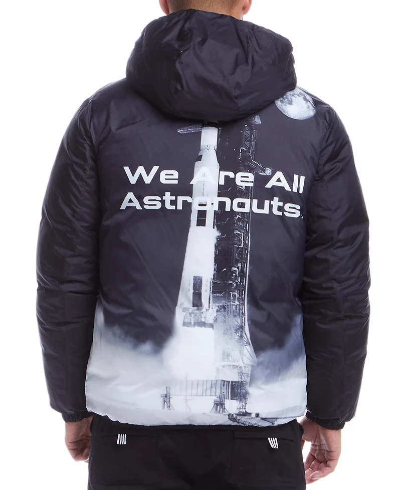 Space One Men's Nasa Inspired Reversible Puffer Jacket