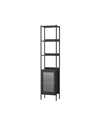 Slickblue 6-Tier Slim Bookshelf with Pc Door