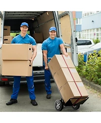 Sugift 3-in-1 Convertible Hand Truck Metal Dolly Cart with 4 Rubber Wheels for Transport-Black