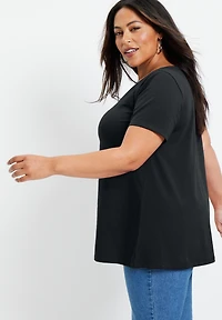 June + Vie Women's Plus Short-Sleeve Swing One Only Tee
