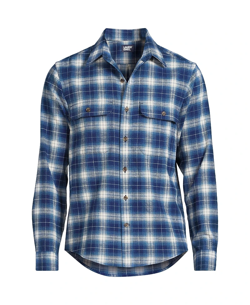 Lands' End Men's Long Sleeve Woven Waffle Work Shirt