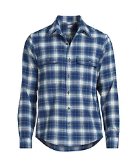 Lands' End Men's Long Sleeve Woven Waffle Work Shirt