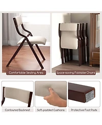 Kitchen Table Set for 2 with Expandable Dining Upholstered Folding Chairs