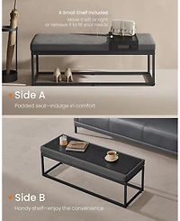 Slickblue Ottoman Bench with Small Shelf