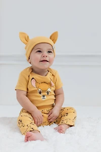 Bambi Baby Boys Bodysuit, Pants and Hat 3 Piece Outfit Set