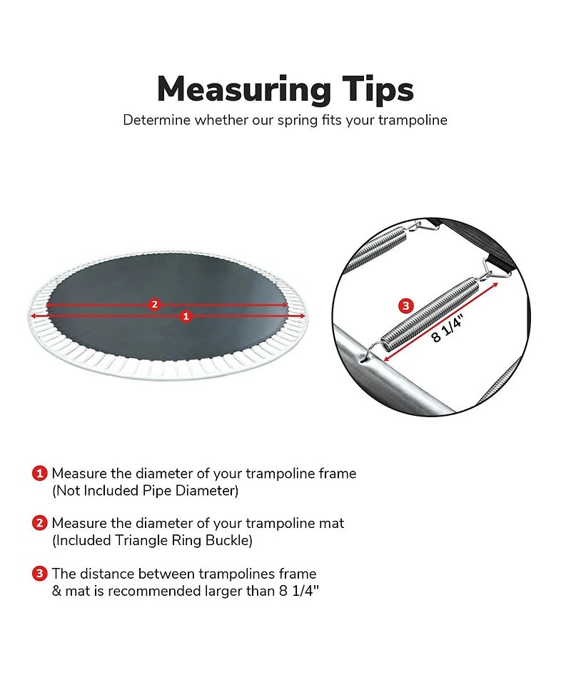 Yescom 8.25" Trampoline Springs Heavy Duty Replacement Springs Trampoline Accessories Trampoline Parts (Pack of 80)