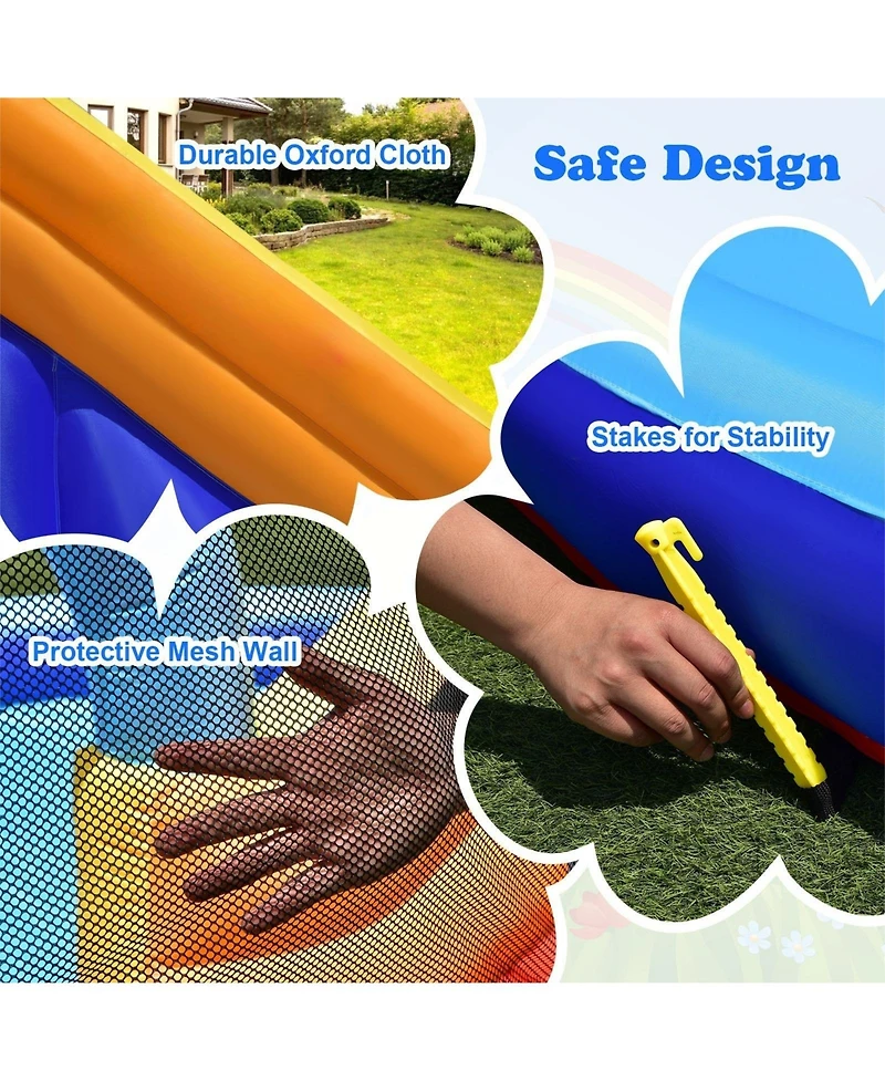 Inolait Inflatable Bouncy House with Slide and Splash Pool without Blower