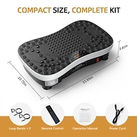 Vibration Plate Exercise Machine with 99 Speed Levels, Bluetooth Music, Remote Control & Resistance Bands