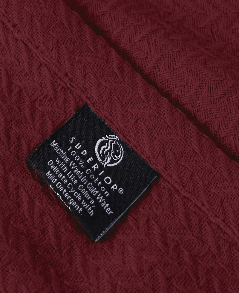 Superior Nobel Cotton Jacquard Dobby Weave Textured Chevron Lightweight Woven Blanket