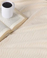 Superior Jena Cotton Textured Chevron Lightweight Woven Blanket