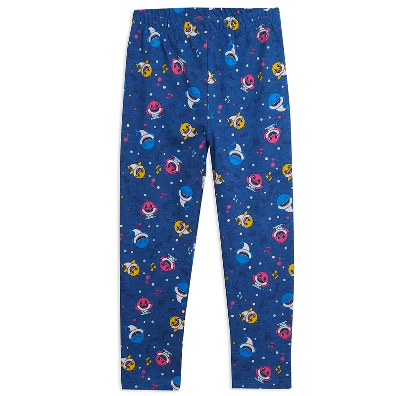 Baby Shark Girls Pinkfong Shark Pullover Hoodie and French Terry Leggings Outfit Set
