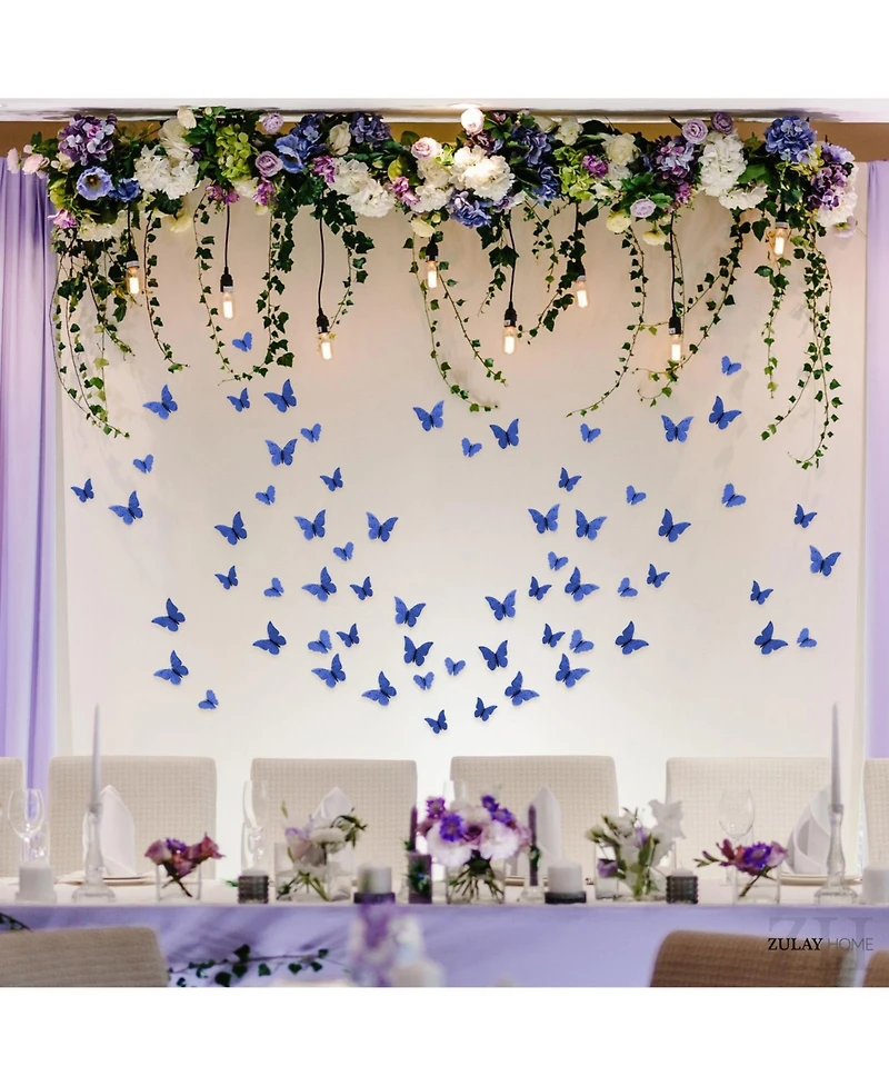 Home 3D Removable Diy Butterfly Wall Decor with 3 Wing Designs (48pcs)