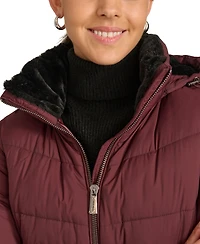 Calvin Klein Women's Faux-Fur-Lined Hooded Puffer Coat