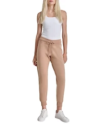 Dkny Women's Exploded Logo Cuff Fleece Jogger Sweatpants