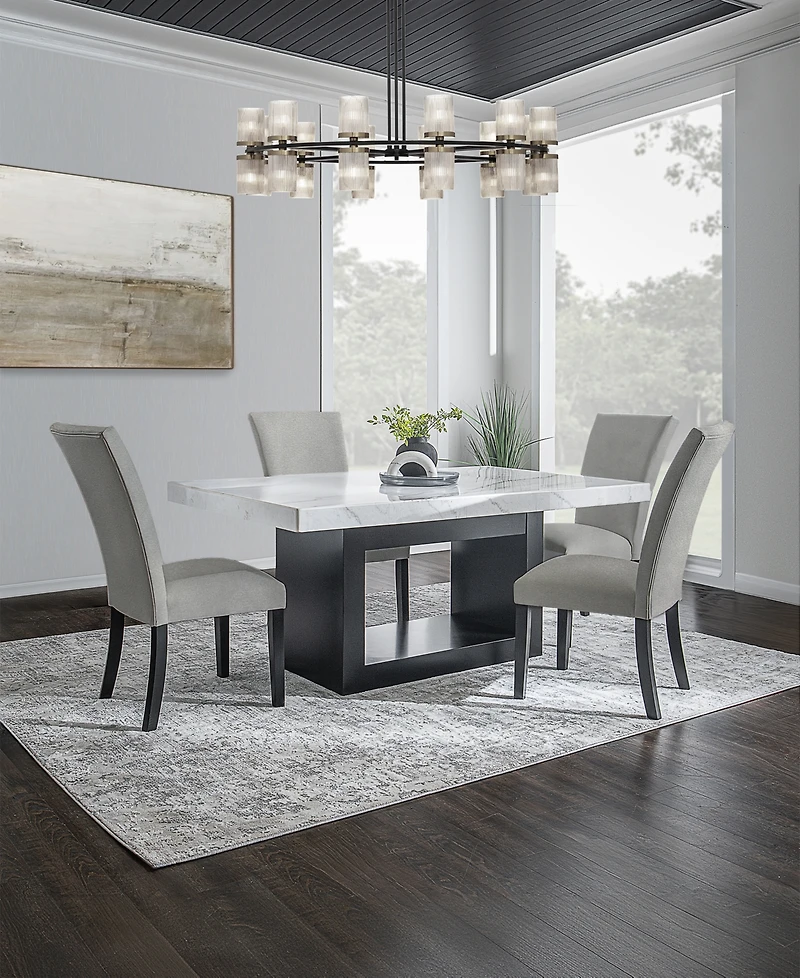 Kellet Grey Velvet Counter Height Chair, Created for Macy's